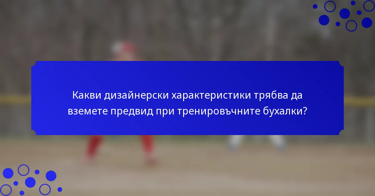 Какви дизайнерски характеристики трябва да вземете предвид при тренировъчните бухалки?
